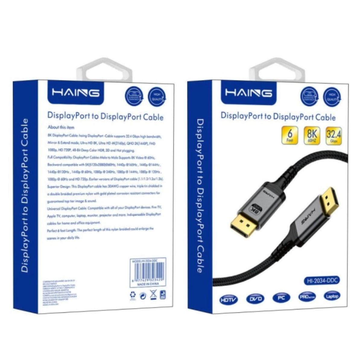 Haing Display Port DP to DP Cable 8K/60Hz Haing Display Port DP to DP Cable 8K/60Hz